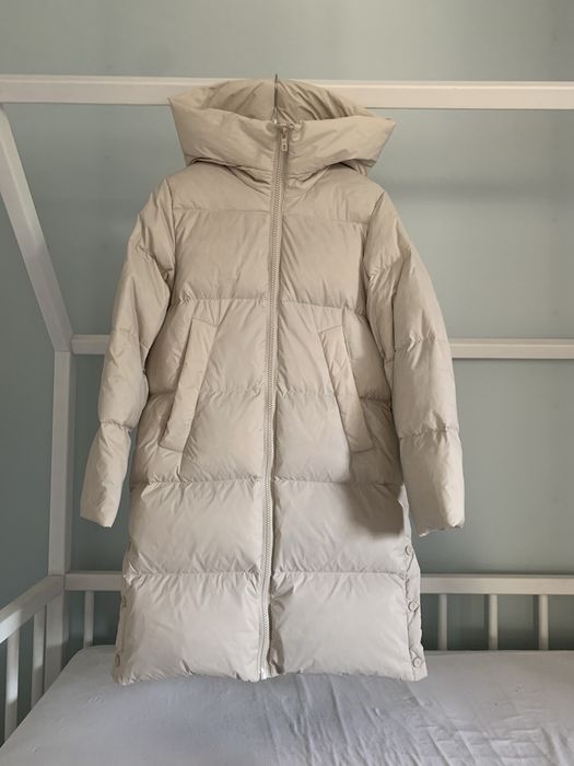 Płaszcz puchowy Zara kurtka pikowana zimowa XS|S