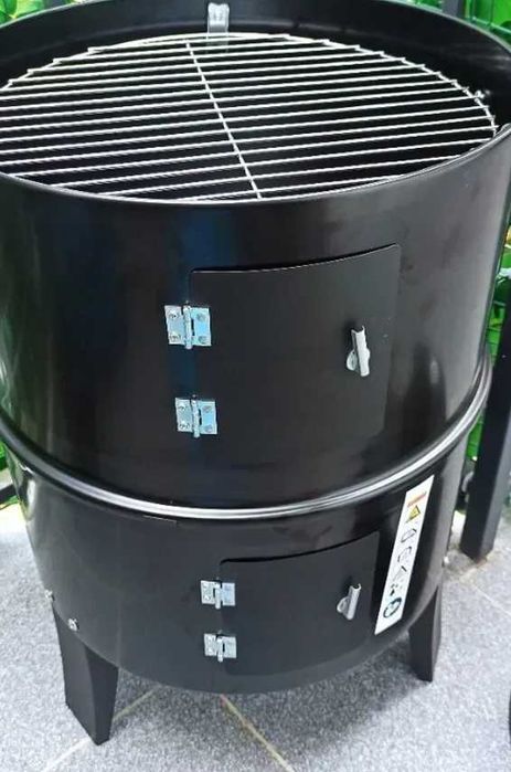 Коптильня 3-в-1 на дровах вуглях з термометром