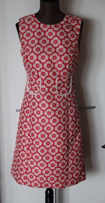 SIMPLE rózowa biała czerwona sukienka kwiatki 34 xs 36 s ANNA MUCHA