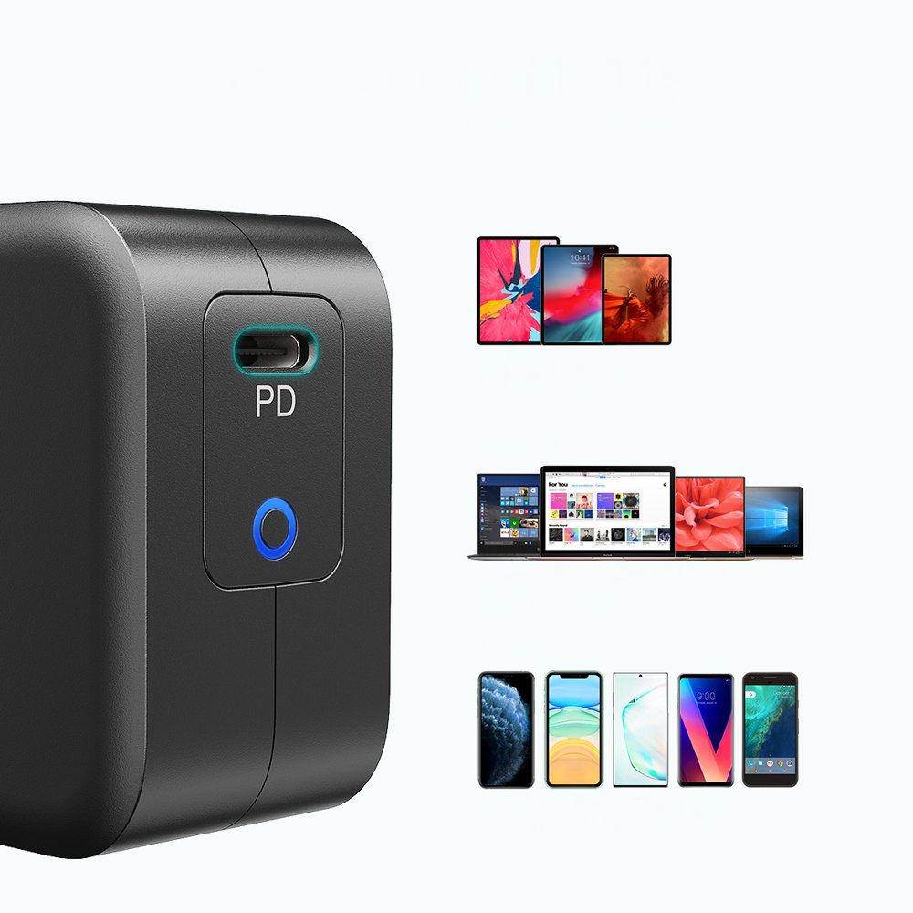szybka ładowarka sieciowa gan usb typ c 61w 3a powerdelivery czarny