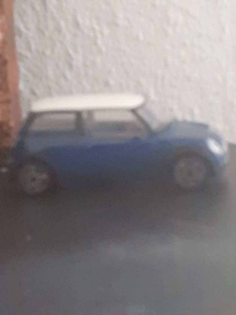 Carro Mini Cooper azul miniatura Coleção