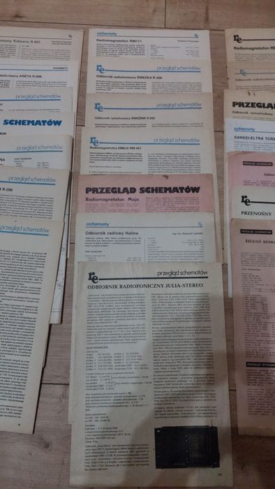 Schematy,instrukcje Unitra, Diora,Eltra,cena za całość