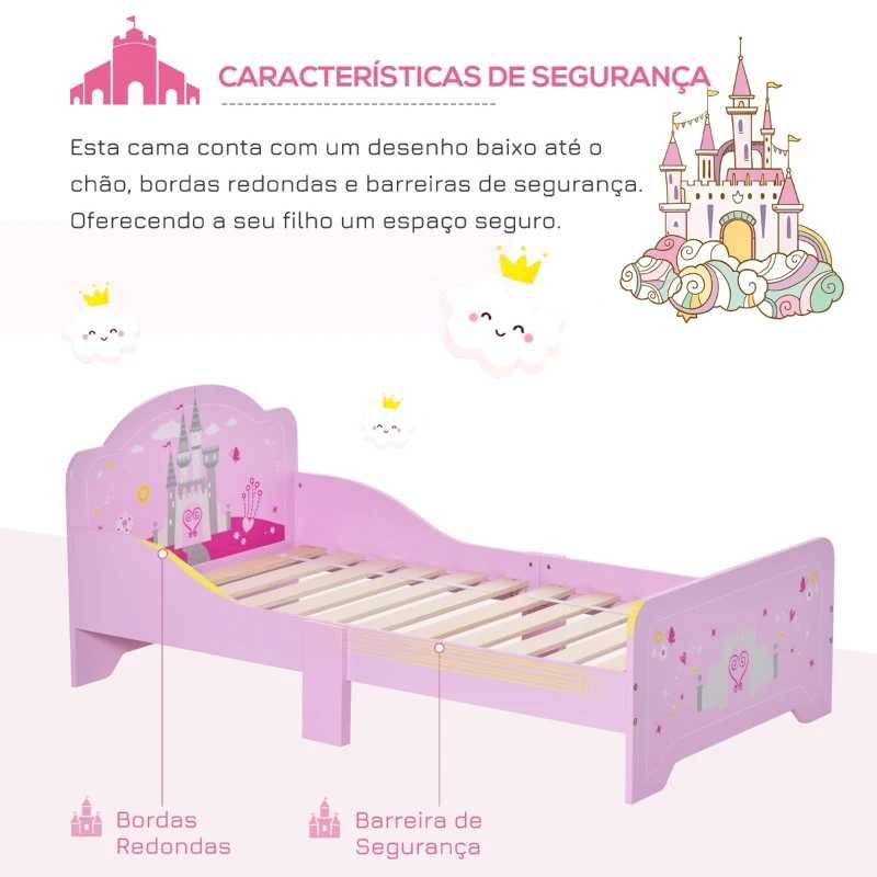 Cama para crianças acima de 3 anos, rosa