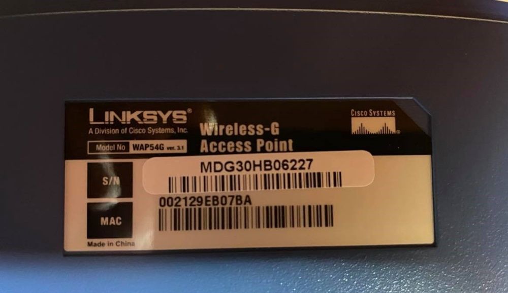 Access Point LinkSys WAP54G ver 3.1