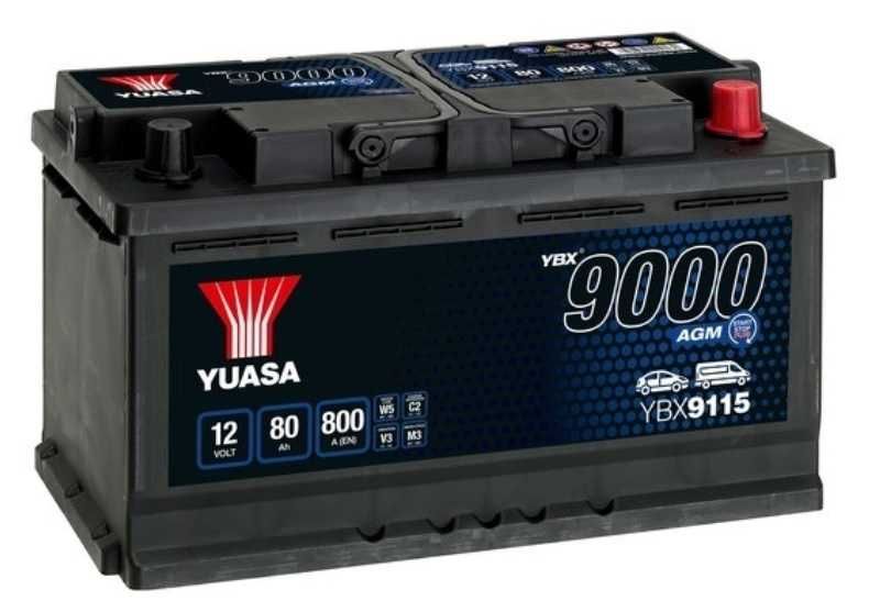 Akumulator 12V 80Ah 800A P+ AGM Start-Stop YUASA YBX9115