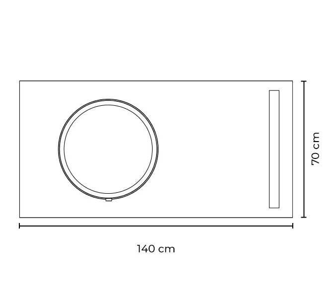 Lustro wysuwane Miior DOT Plus  140 x 70 z oświetleniem LED 14070E