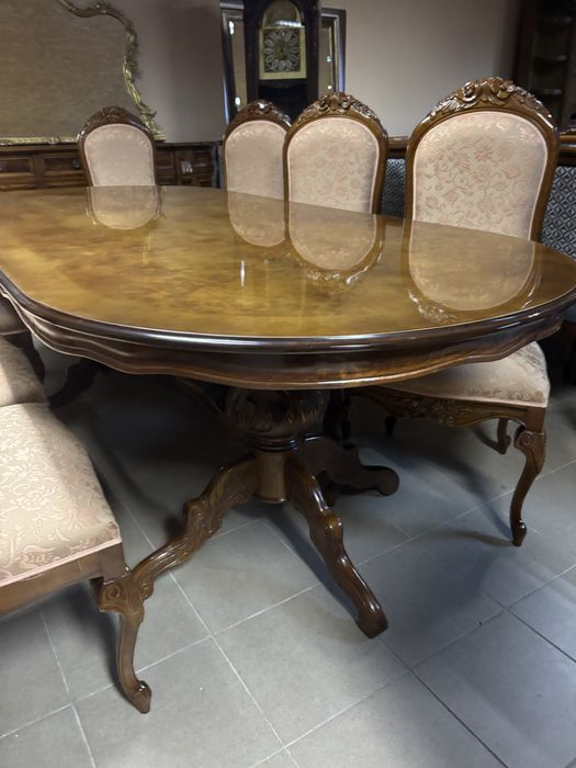 Piękny Włoski Stół 240 cm 8 Krzeseł / Foteli Meble Stylowe Italy