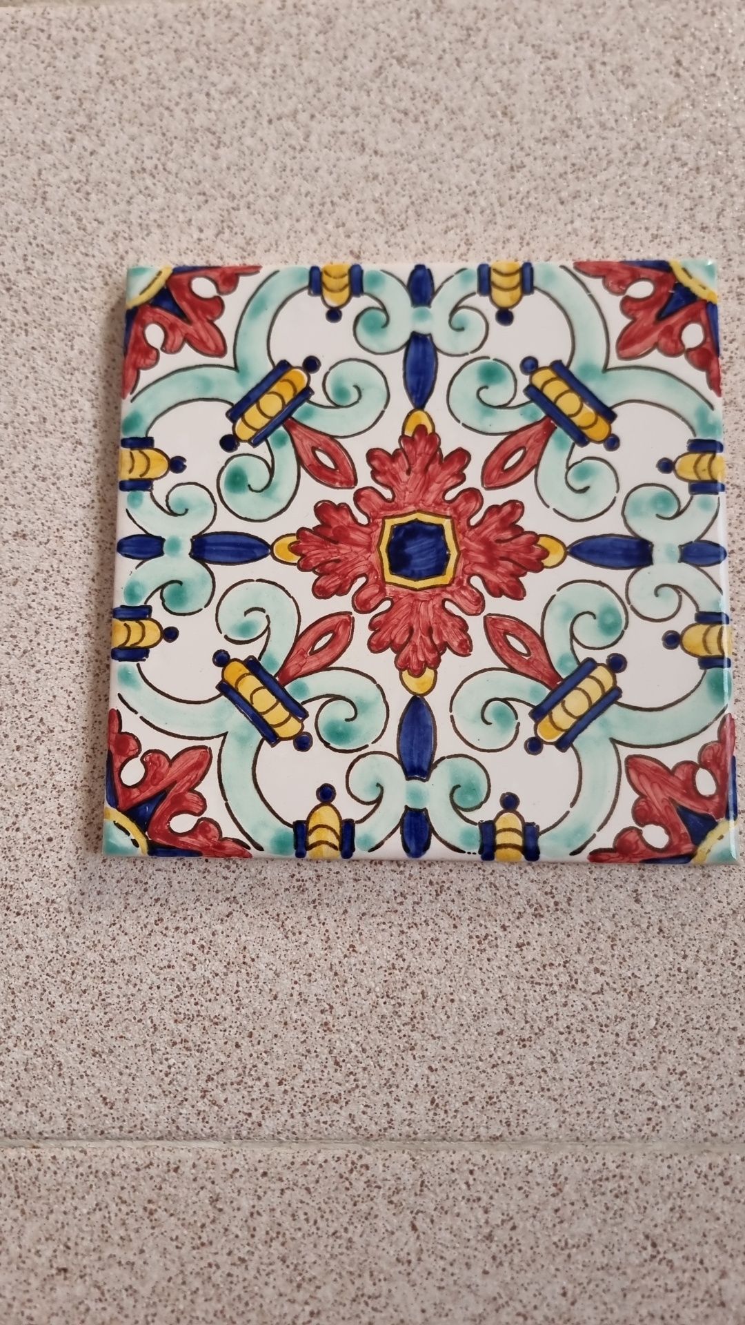 Azulejo estilo árabe 15x15 pintado à mão