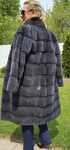 Норкова шуба  норка плюшева Denim grafit 105 см Manzari