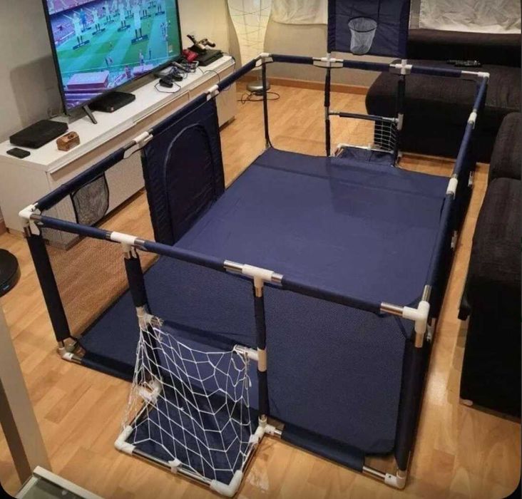 Просторий ігровий манеж 230×120 см для дітей з воротами та кільцем
