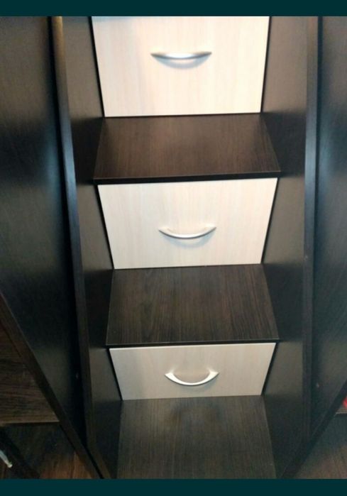 Ліжко горище з шафою столом сходами-комодом