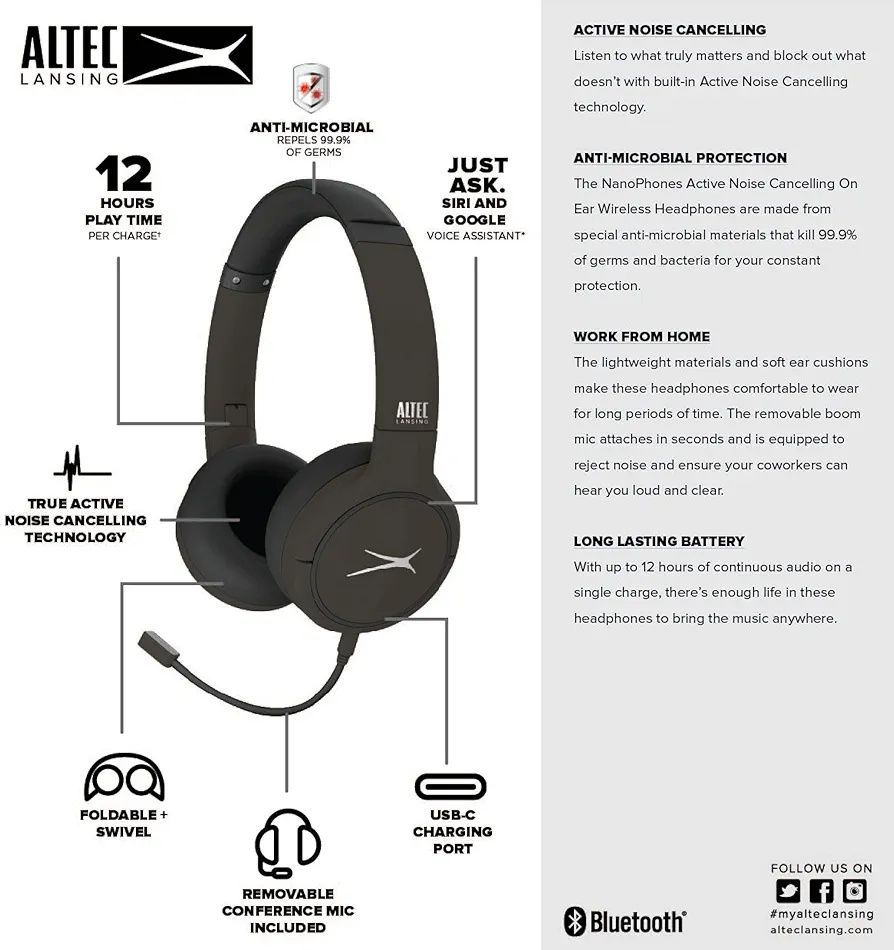 Słuchawki nauszne Altec Lansing ANC