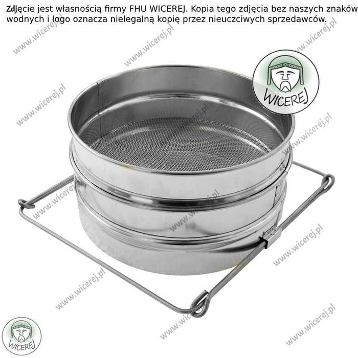 Sito do miodu płaskie podwójne śr.20cm filtr do miodu cedzidło na miód