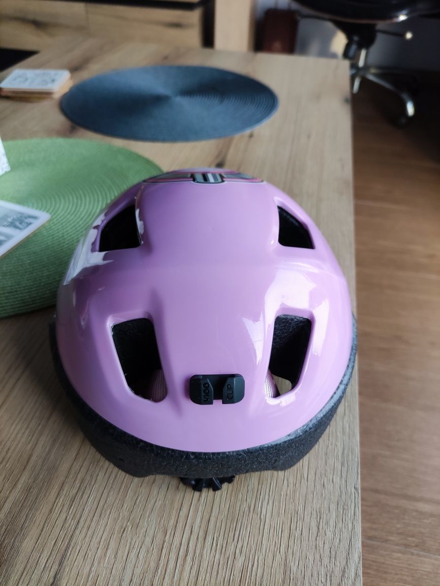 Kask rowerowy BTwin roz. 53-56cm różowy dla dziewczynki