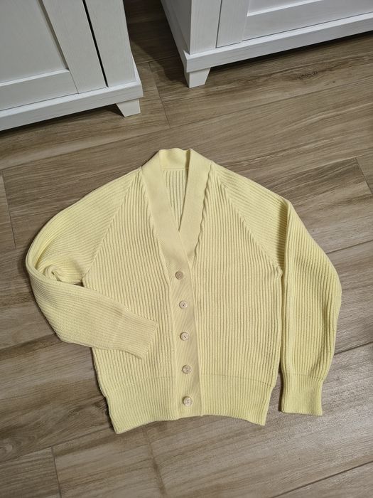 Kardigan żółty sweter rozpinany