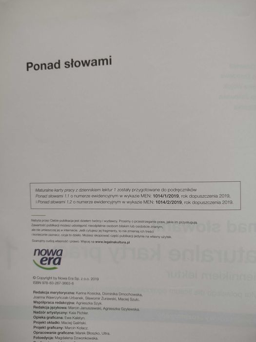 Maturalne Karty Pracy z dziennikiem lektur
