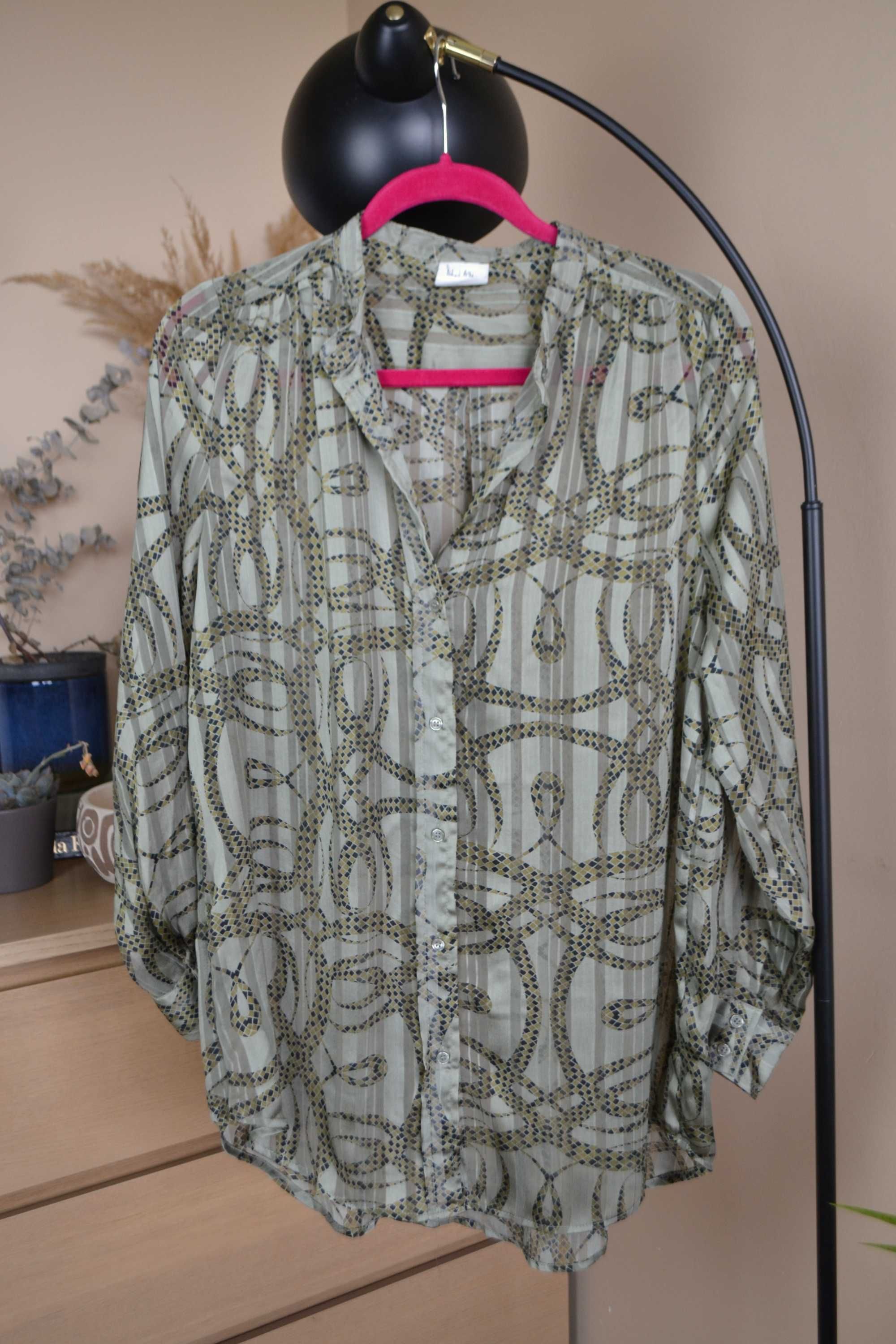 Koszula bluzka zielona H&M wężowa elegancka Richard Allen 38