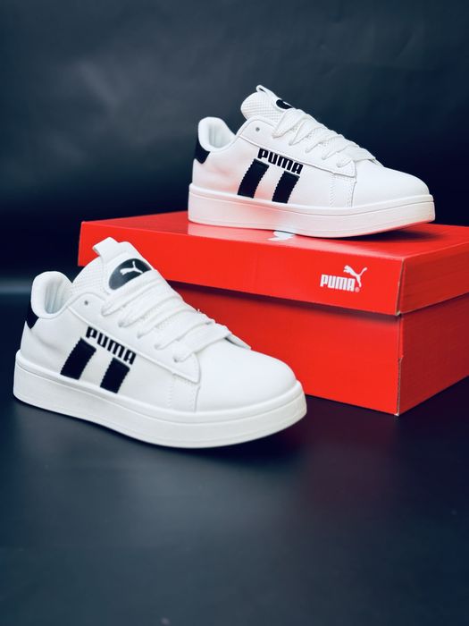 Кроссовки Пума подростковые, кожаные кросовки Puma, белые кроссовки