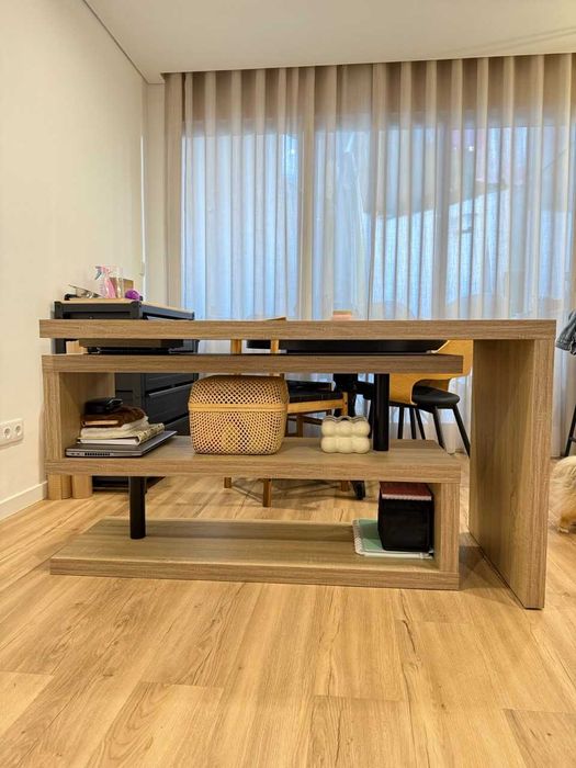 Secretária Modulável NICEPHORE – MDF cor Carvalho