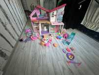 ZESTAW BARBIE domek+lalki+akcesoria