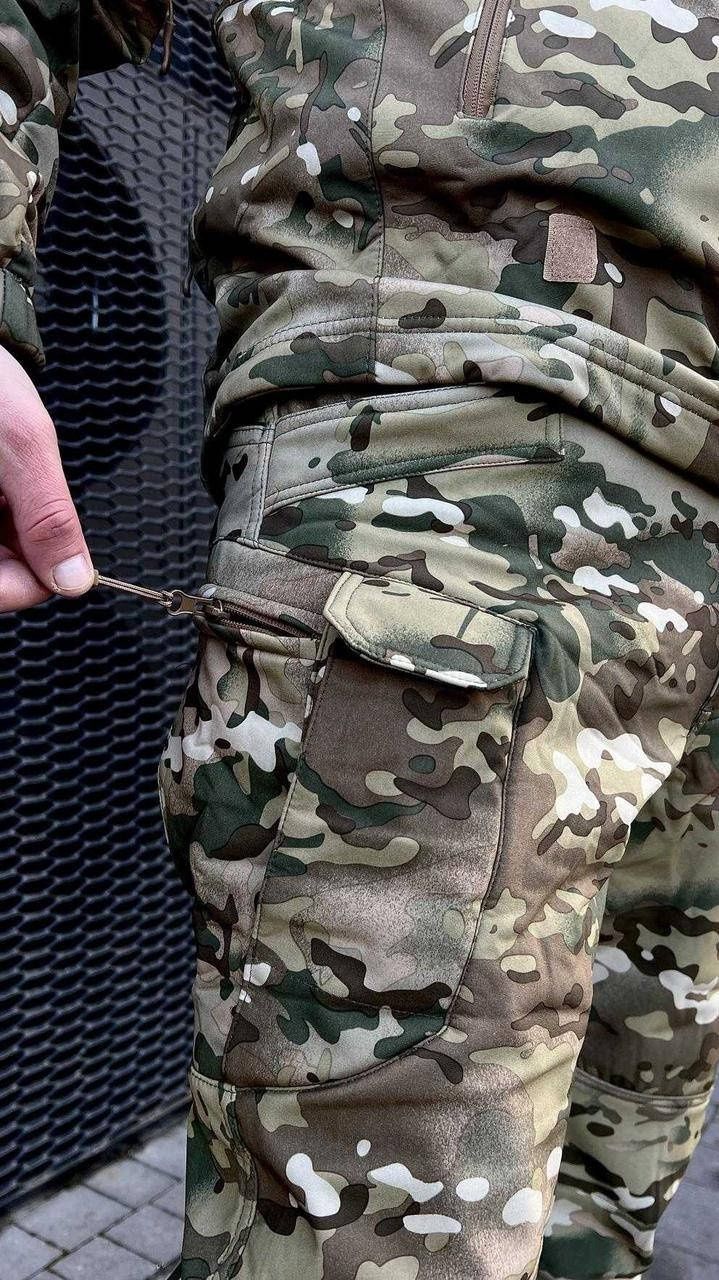 Костюм софтшел мультикам на флисе, куртка и штаны военная форма Днепр