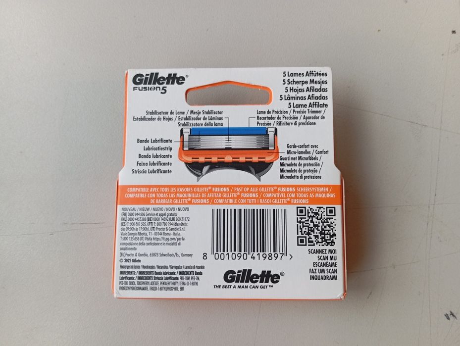 Gillette fusion 5 wkłady ostrza wymienne 4 szt orginał