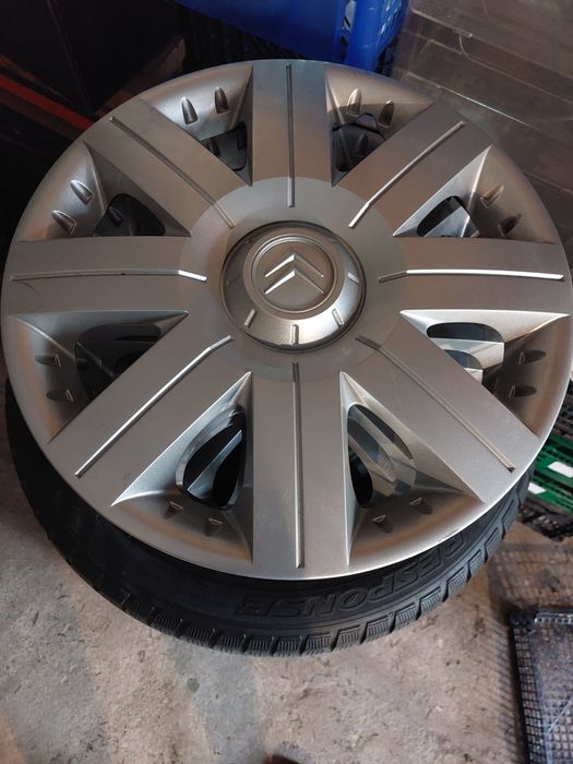 Koła zimowe  z oponami 185/15/55 + kołpaki oryginał ! - Citroen  C-2