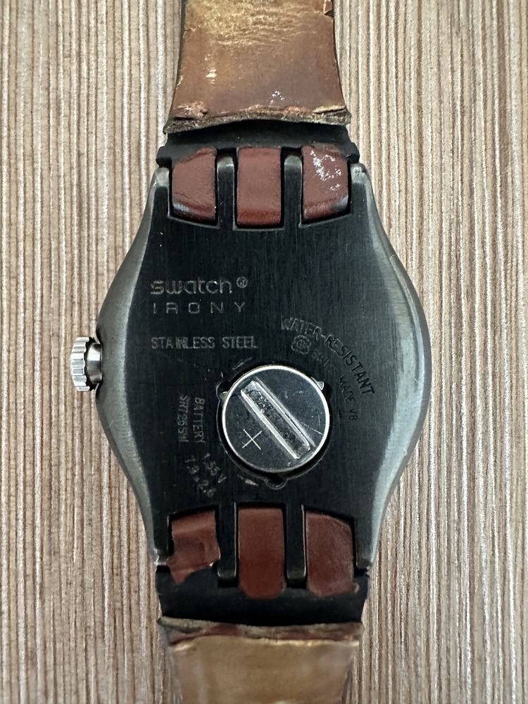 Годинник Swatch Irony brown leather