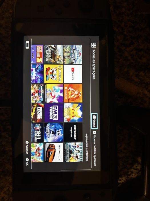 Nintendo switch com muitos jogos