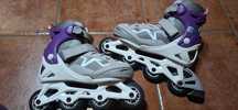 Conjunto patins em linha com proteções