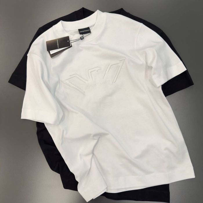 Футболка Emporio Armani мужская оверсайз черная белая оригинал унисекс