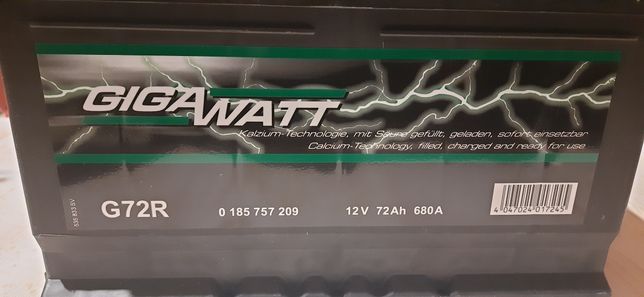 Акумулятор Gigawatt 72Ah 680A