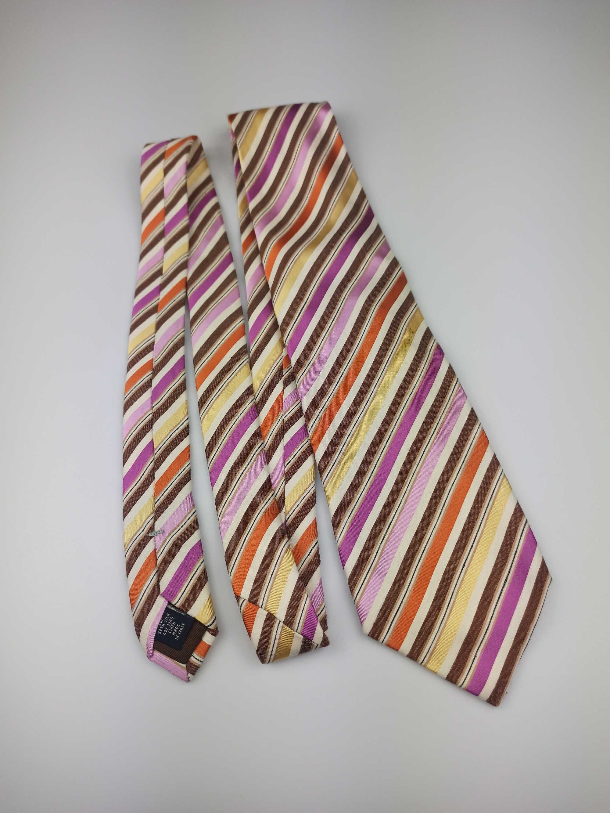 Altea Milano jedwabny krawat w paski f25