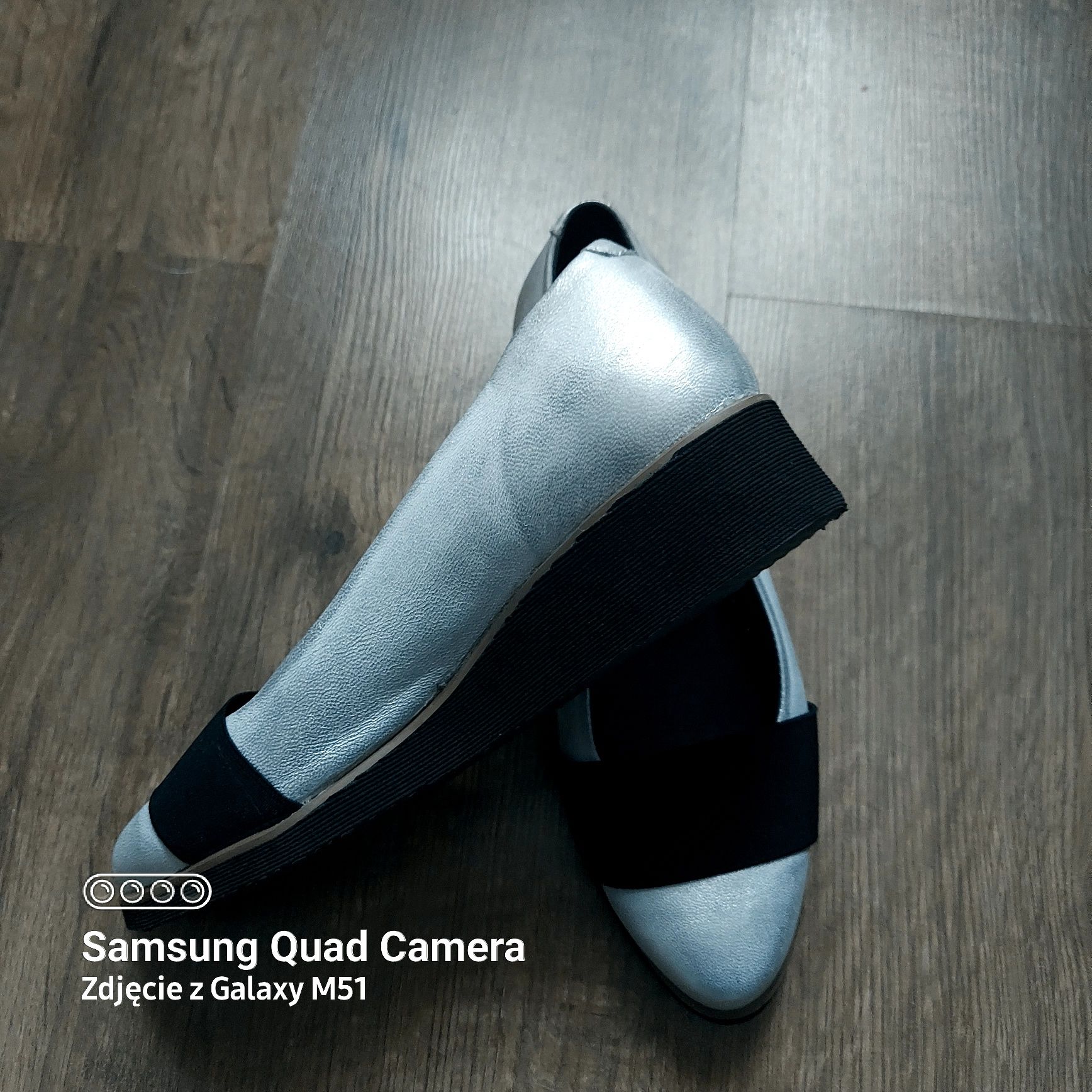 Buty srebrne r.38 skóra