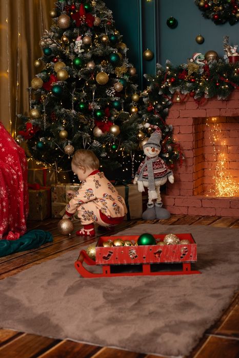 Сімейні новорічні піжами для батьків та дитини,новорічні піжами 3 штук