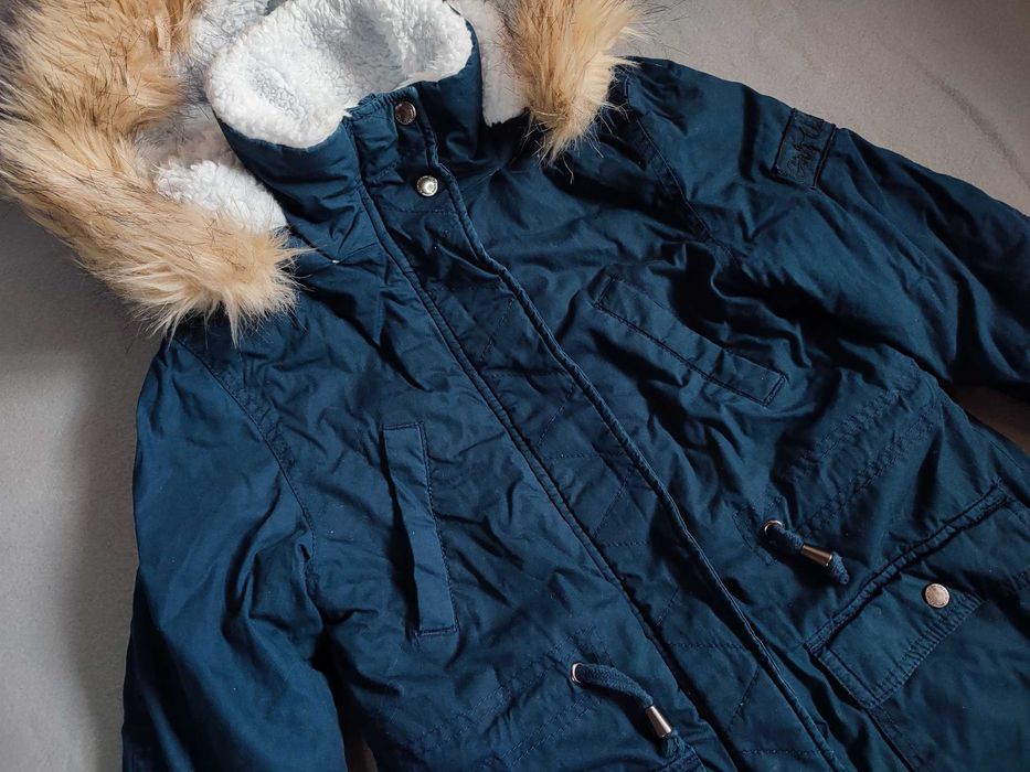 Парка детская, куртка на девочку, осень-зима, размер 8-10 лет, 134-140