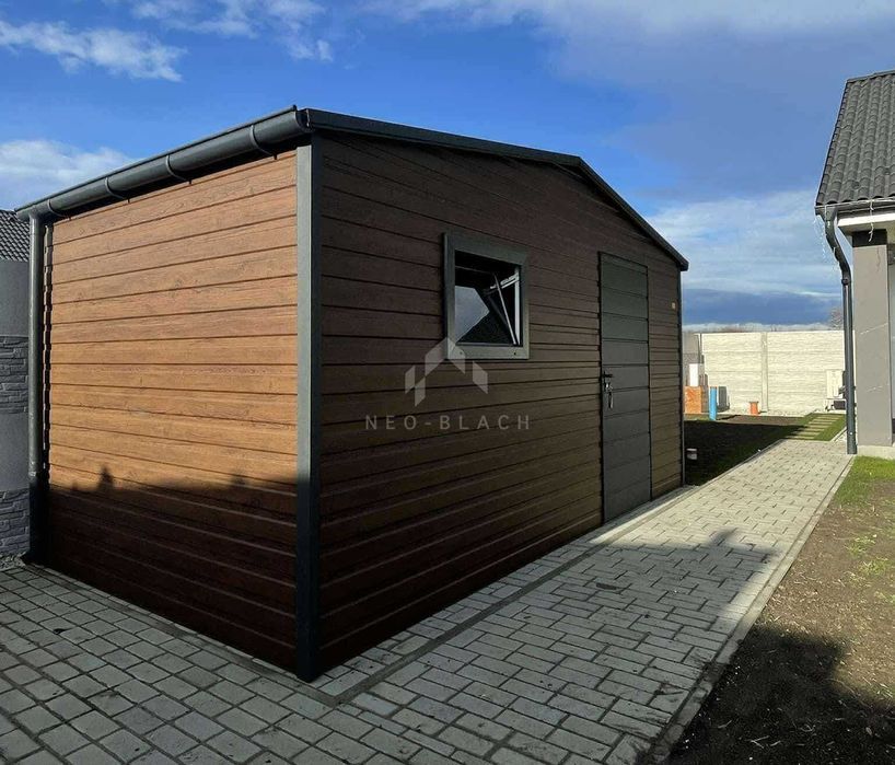 Schowek Domek Ogrodowy 5X2,5M Drzwi 2X Okno Drewnopodobny Rynny Nb440