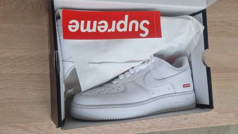 AF1\Powietrze*airDamskieNikeForce1SupremeWhite UnisexTrampki Rozm.43