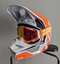 Capacete FOX V1 + óculos 100% Racecraft