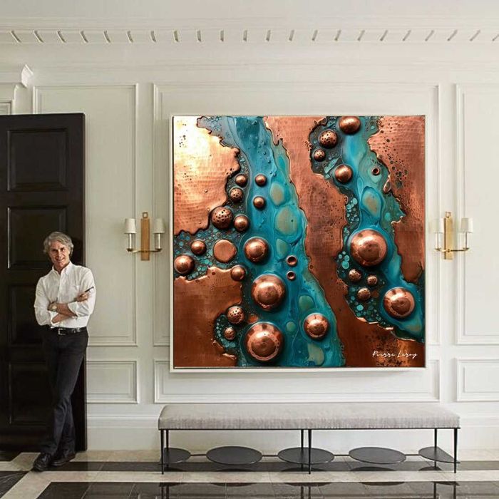 "Miedziana Fantazja" z kolekcji Pierre Leroy - 100cm x 100cm