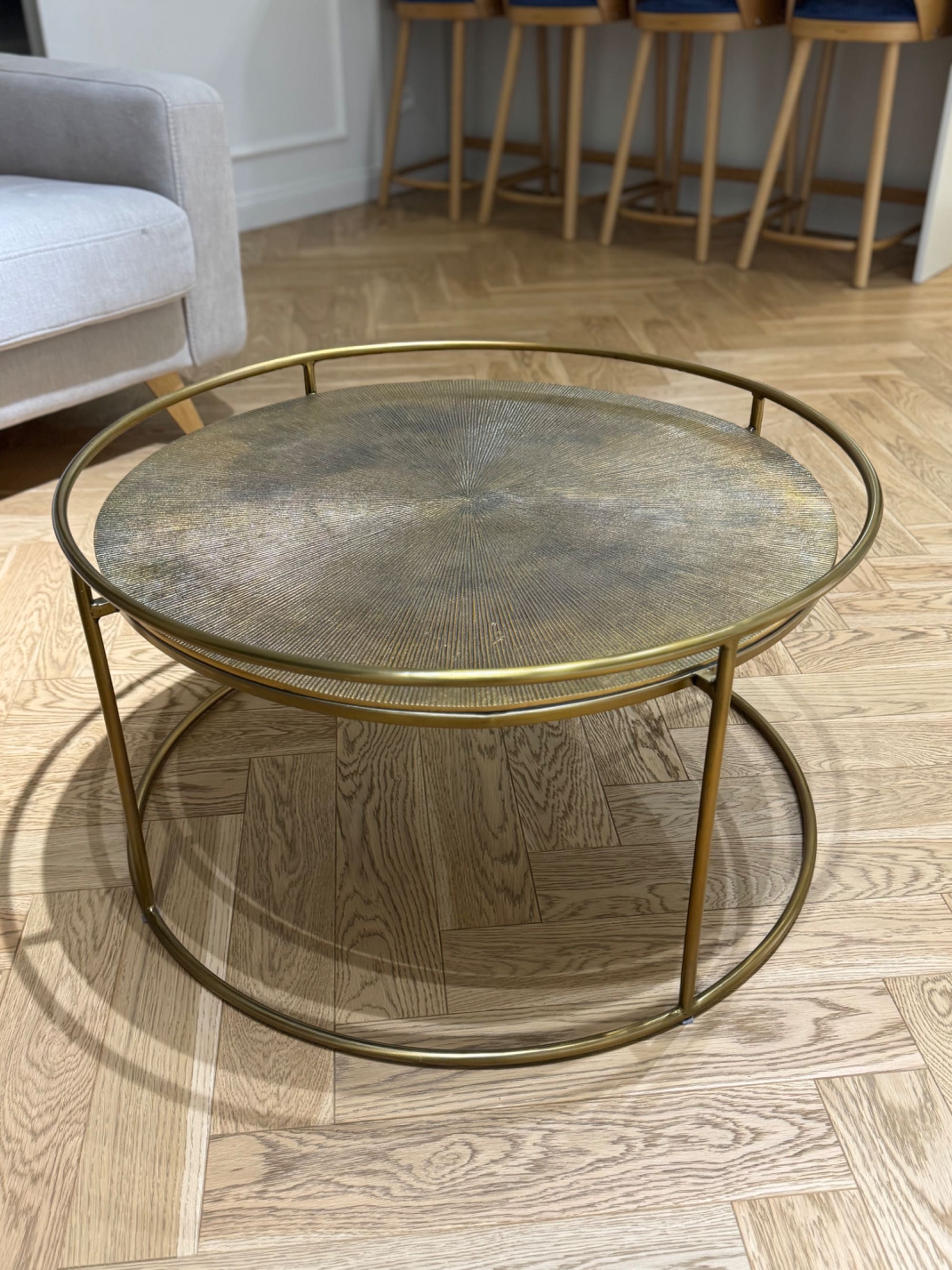 Stolik okrągły Miloo Home 75x75x40 cm Metal