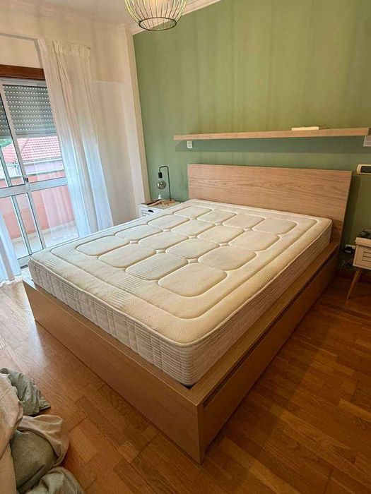 Cama MALM IKEA (160X200) + Colchão Confort Plus COLREIS