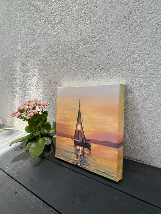 Obraz olejny Podaruj mi świat 30*30