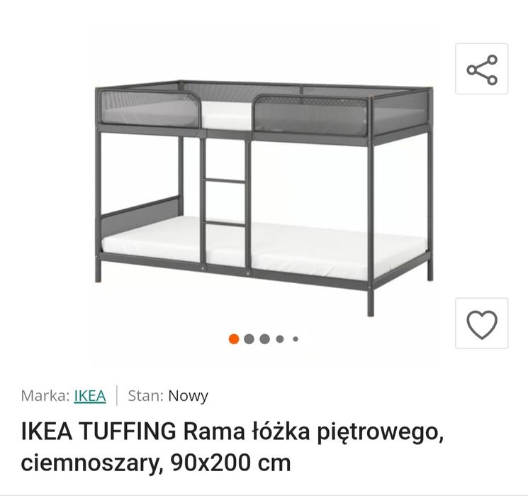 Łóżko piętrowe IKEA Tuffing 90x200