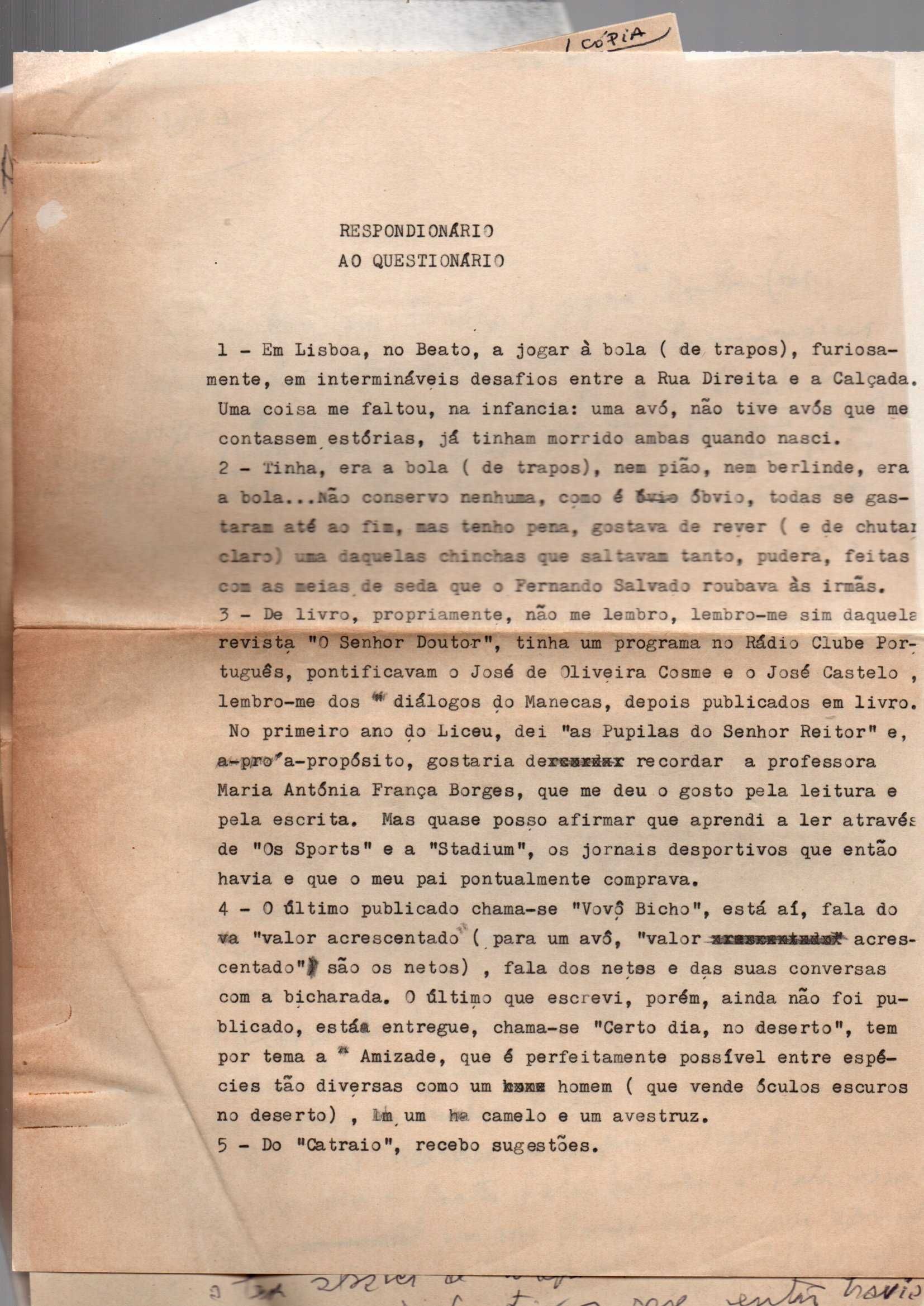 MANUSCRITOS - Carlos Pinhão