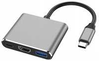 Adapter Przejściówka 3W1 HUB USB-C HDMI 4K MACBOOK