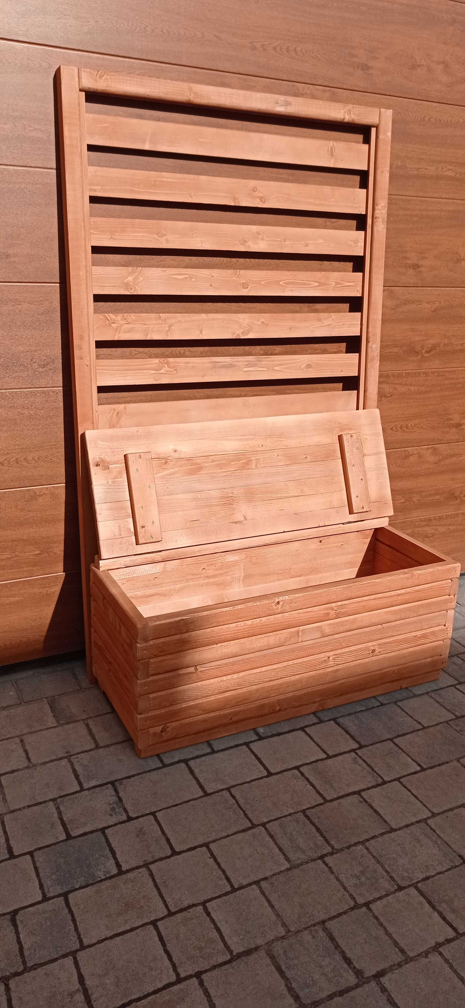 Skrzynia Ogrodowa Kufer Pojemnik Drewniany Pergola Przesłona Parawan