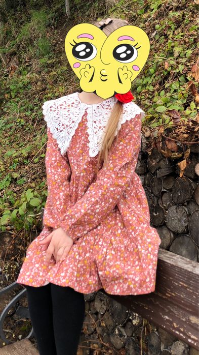 Платье теплое для девочки р.130