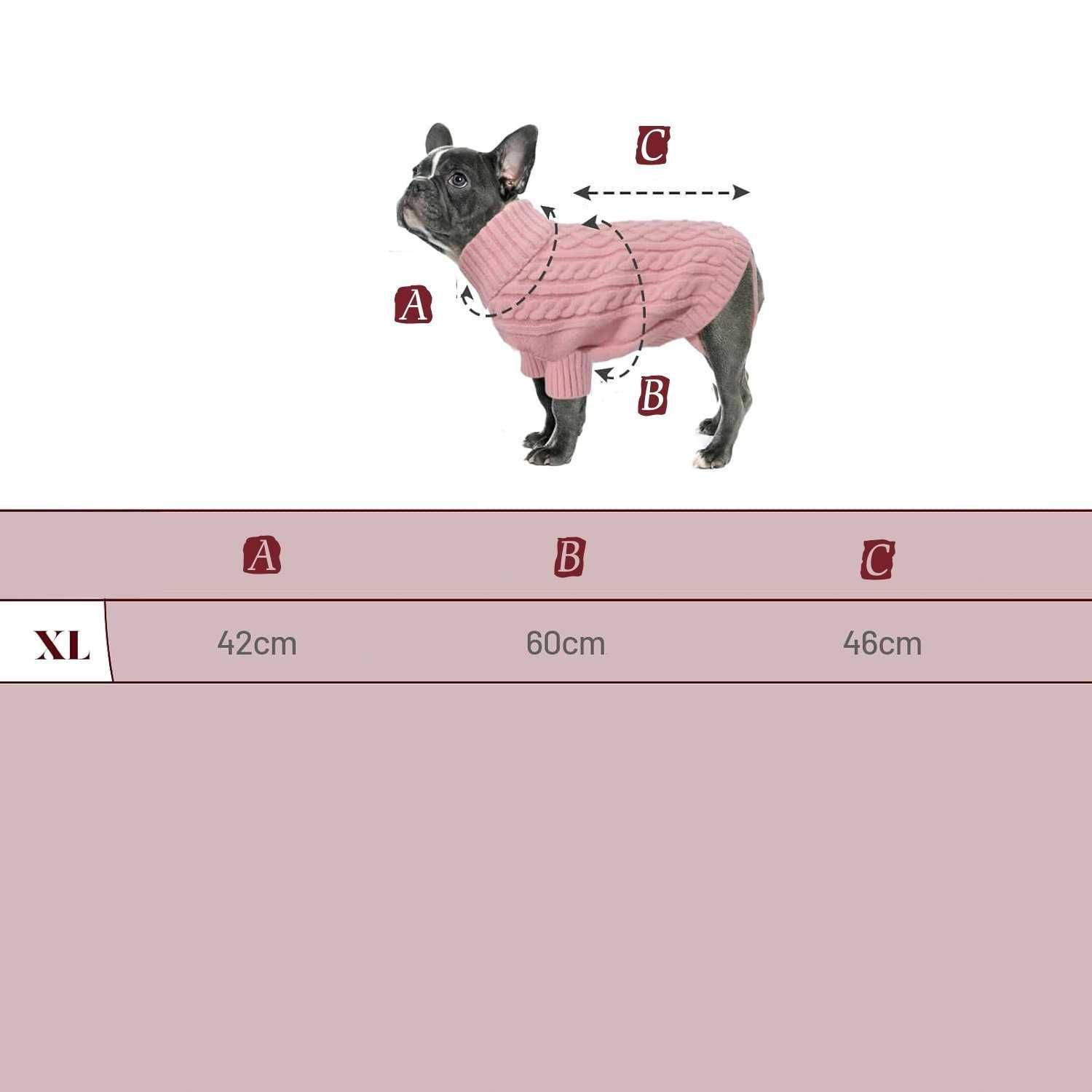 Sweterek dla psa, różowy, rozmiar XL