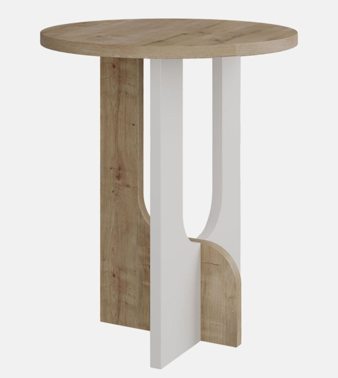 Mesa de apoio branco e castanho